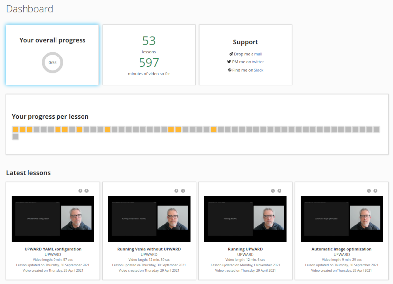 Yireo Courseware Dashboard